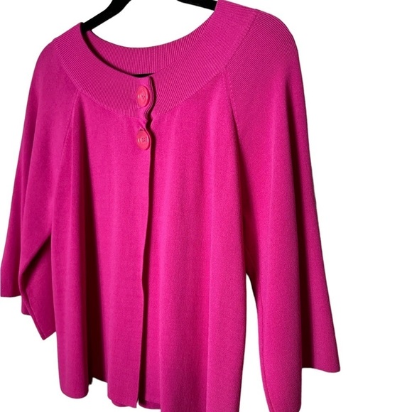 Cable & Gauge Sweater Shrug Cardigan Sweater 3/4 Flare Sleeve Pink Size Small - Picture 5 of 11